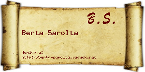 Berta Sarolta névjegykártya