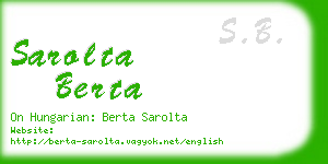 sarolta berta business card